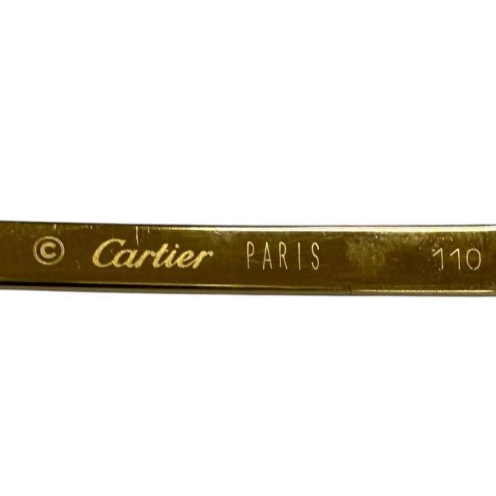美品□Cartier カルティエ リムレス アイウェア サングラス ゴールド ブラウン 72□9-110 度なし フランス製 メンズ レディース