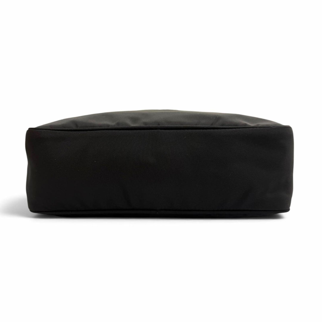 美品▼PRADA プラダ 1BC167 ナイロン レザー Re-Nylon トライアングルロゴ 三角プレート ショルダーバッグ ブラック イタリア製 メンズ