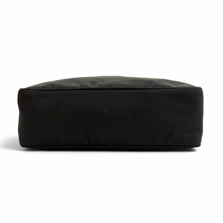 美品▼PRADA プラダ 1BC167 ナイロン レザー Re-Nylon トライアングルロゴ 三角プレート ショルダーバッグ ブラック イタリア製 メンズ