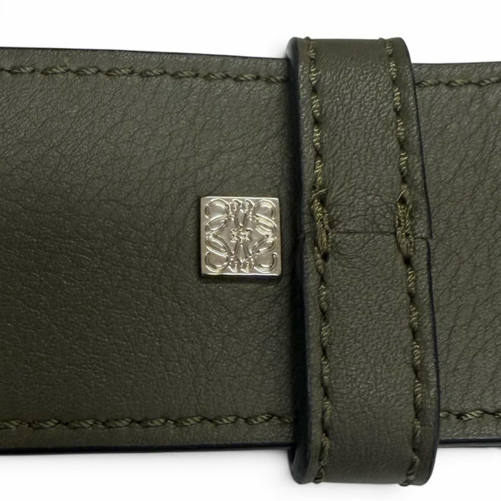 美品□LOEWE ロエベ B511A09X06 アントン レザー アナグラム ワンショルダー スリングバッグ ボディバッグ カーキ スペイン製 メンズ