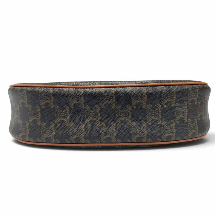 極美品★CELINE セリーヌ 19395 AVA アヴァ タン/ブラウン トリオンフ 三日月 クレセント ミディアム レザー ショルダーバッグ 伊製