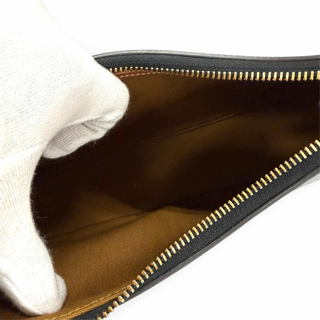 極美品★CELINE セリーヌ 19395 AVA アヴァ タン/ブラウン トリオンフ 三日月 クレセント ミディアム レザー ショルダーバッグ 伊製