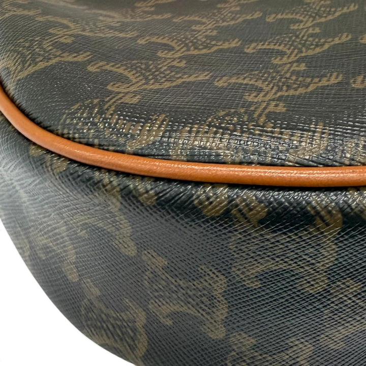 極美品★CELINE セリーヌ 19395 AVA アヴァ タン/ブラウン トリオンフ 三日月 クレセント ミディアム レザー ショルダーバッグ 伊製
