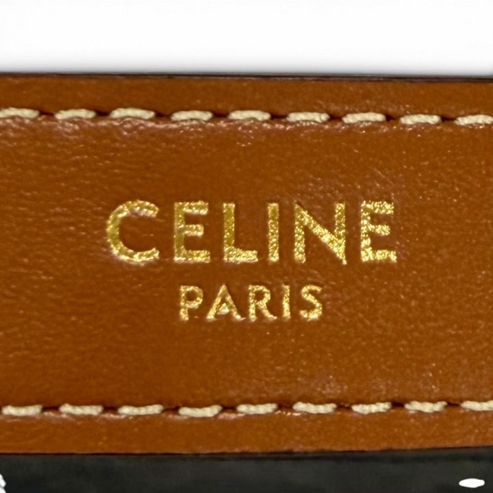 極美品★CELINE セリーヌ 19395 AVA アヴァ タン/ブラウン トリオンフ 三日月 クレセント ミディアム レザー ショルダーバッグ 伊製