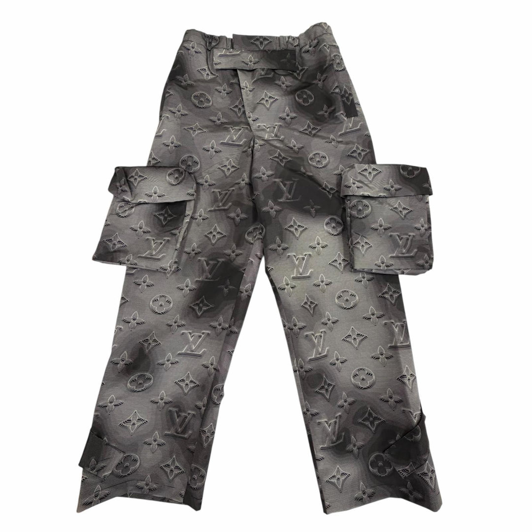 未使用品▼LOUIS VUITTON ルイヴィトン 1A5WHCC ヴァージル期 3Dモノグラム 3Dポケット カーゴパンツ ブラック IT 42 伊製 正規品 メンズ