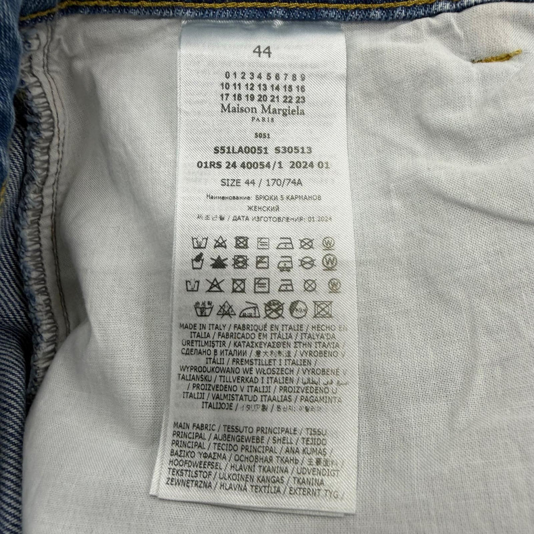 極美品▼Maison Margiela 1 メゾンマルジェラ1 2024年製 S51LA0051 スラッシュディテール デニムパンツ ブルー IT 44 伊製 正規品 メンズ