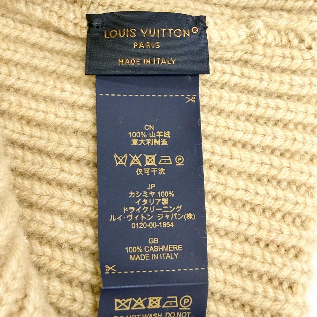極美品△LOUIS VUITTON ルイヴィトン 2022年 M77881 ビーニー LV スパーク カシミヤ100％ ニット帽 ニットキャップ ベージュ 正規品 箱付