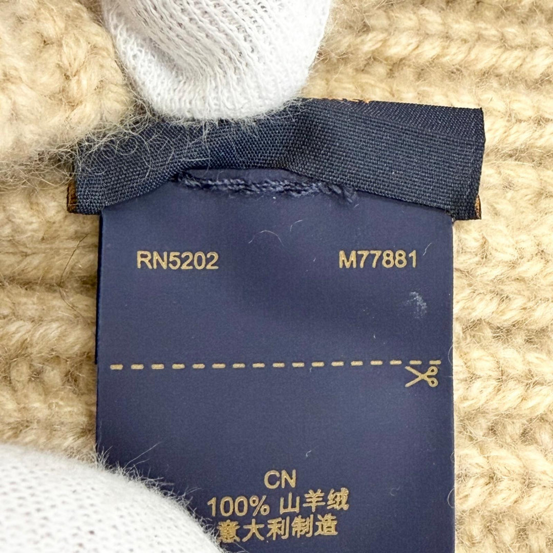 極美品△LOUIS VUITTON ルイヴィトン 2022年 M77881 ビーニー LV スパーク カシミヤ100％ ニット帽 ニットキャップ ベージュ 正規品 箱付