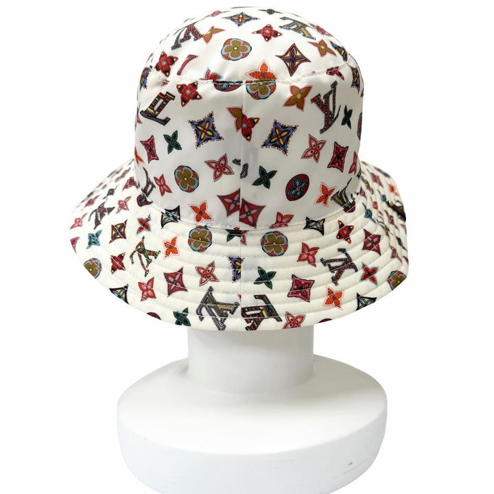美品□LOUIS VUITTON ルイヴィトン 2020年製 M76718 ボブ・ラブリーグラム バケットハット ホワイト S フランス製 正規品 メンズ
