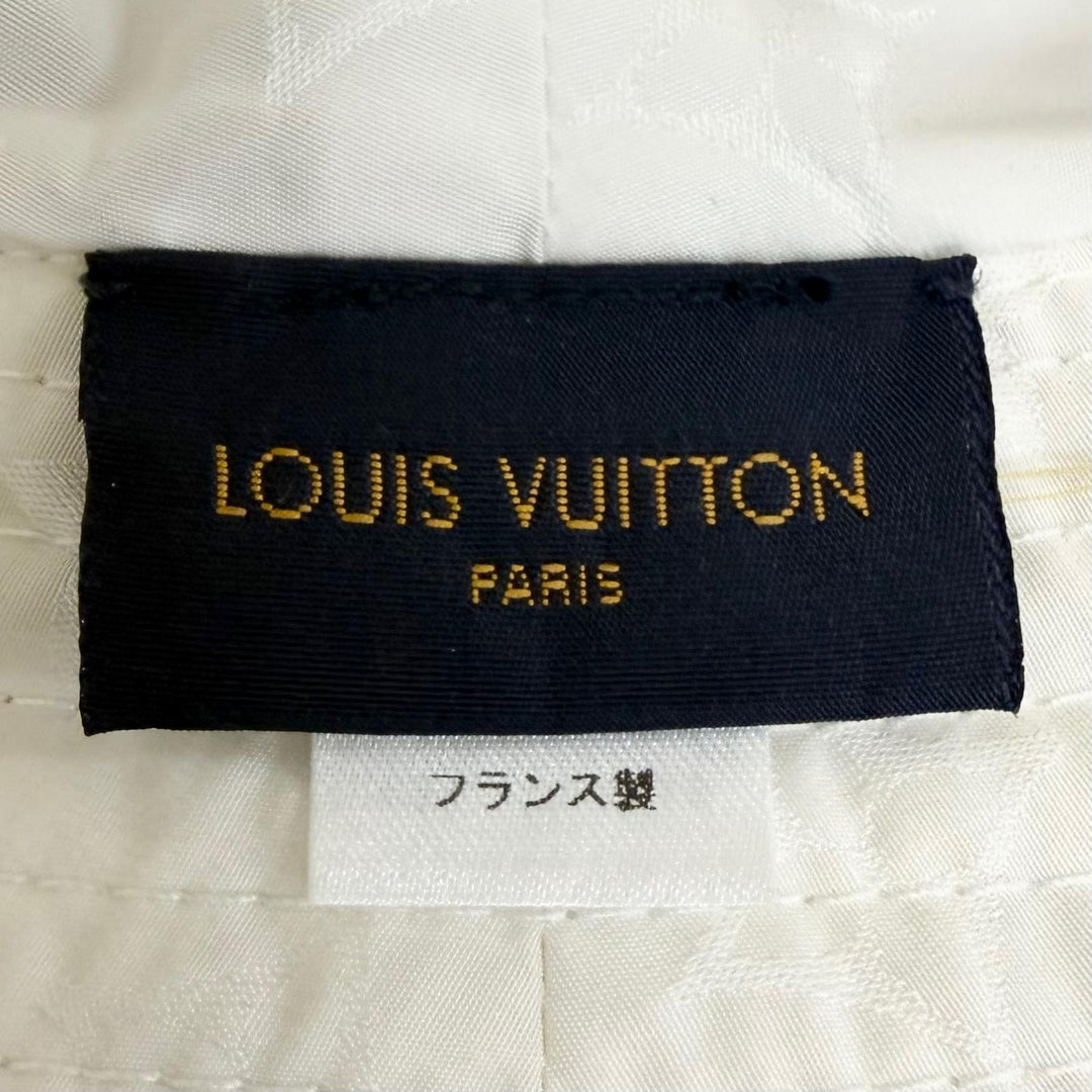 美品□LOUIS VUITTON ルイヴィトン 2020年製 M76718 ボブ・ラブリーグラム バケットハット ホワイト S フランス製 正規品 メンズ