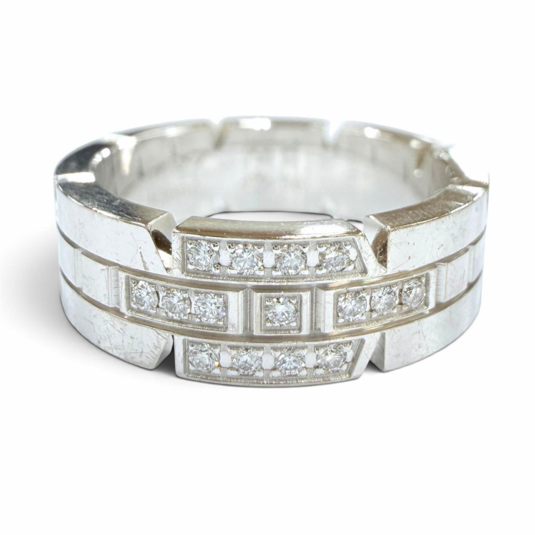良品☆Cartier カルティエ B4064356 タンクフランセーズ SM 750 ダイヤモンド リング ホワイトゴールド 56 JP16号相当 重量10.17g 箱付き