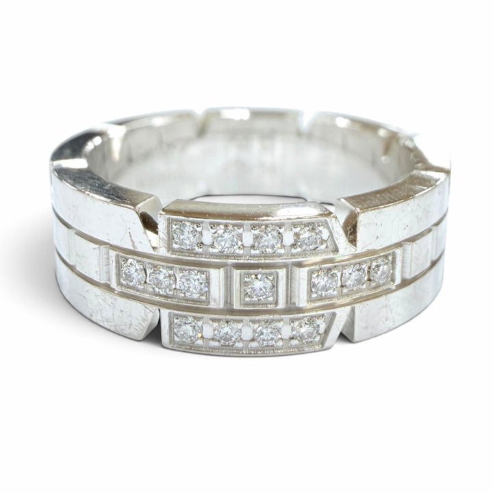 良品☆Cartier カルティエ B4064356 タンクフランセーズ SM 750 ダイヤモンド リング ホワイトゴールド 56 JP16号相当 重量10.17g 箱付き