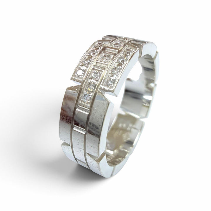 良品☆Cartier カルティエ B4064356 タンクフランセーズ SM 750 ダイヤモンド リング ホワイトゴールド 56 JP16号相当 重量10.17g 箱付き