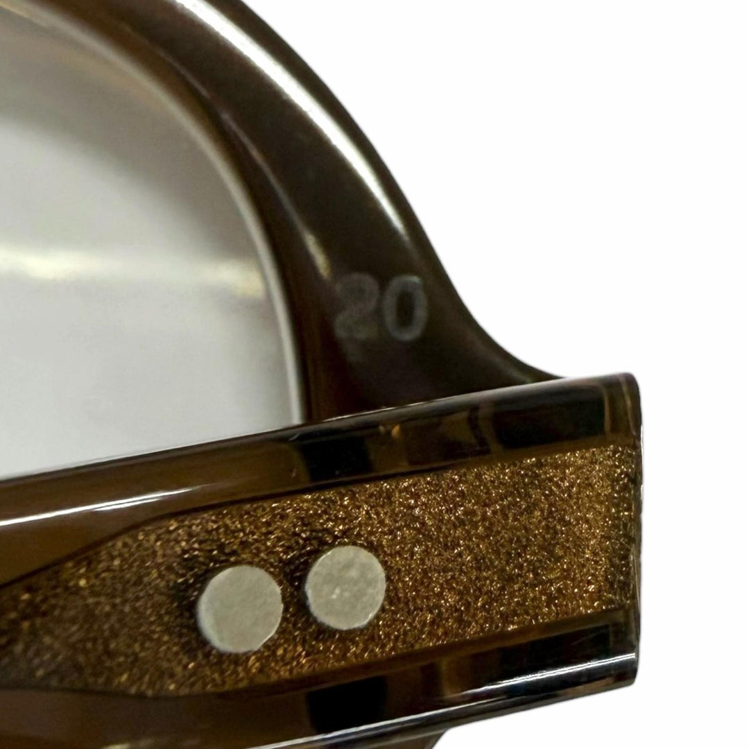 美品□JULIUS TART OPTICAL ジュリアスタートオプティカル HOLLY ツーブリッジ メガネ 眼鏡 アイウェア クリアブラウン 54□20 度なし