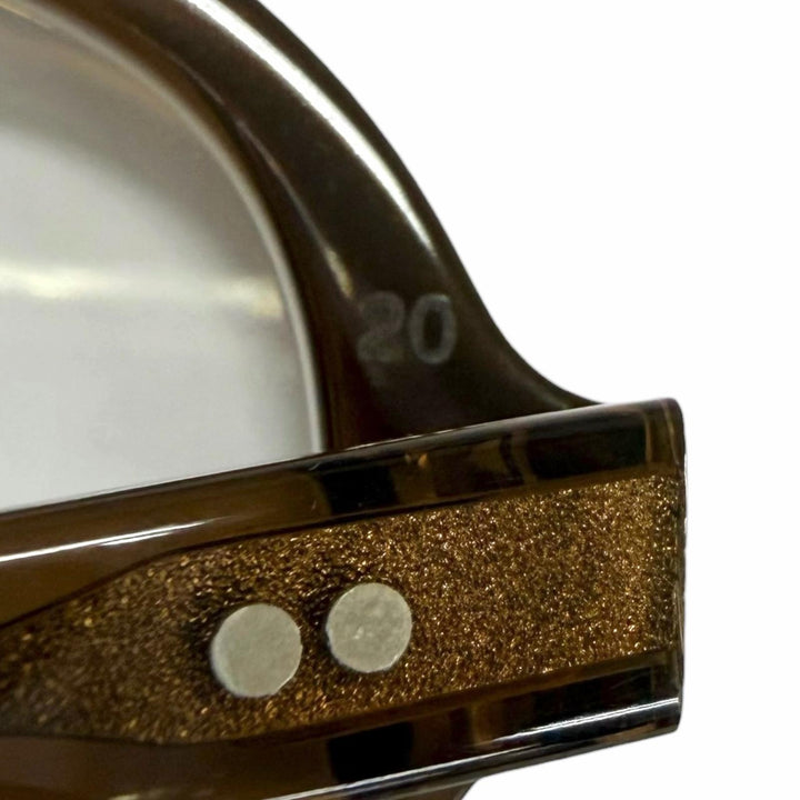 美品□JULIUS TART OPTICAL ジュリアスタートオプティカル HOLLY ツーブリッジ メガネ 眼鏡 アイウェア クリアブラウン 54□20 度なし