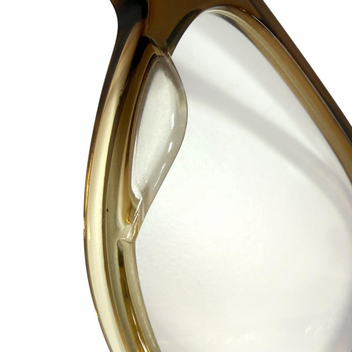 美品□JULIUS TART OPTICAL ジュリアスタートオプティカル HOLLY ツーブリッジ メガネ 眼鏡 アイウェア クリアブラウン 54□20 度なし