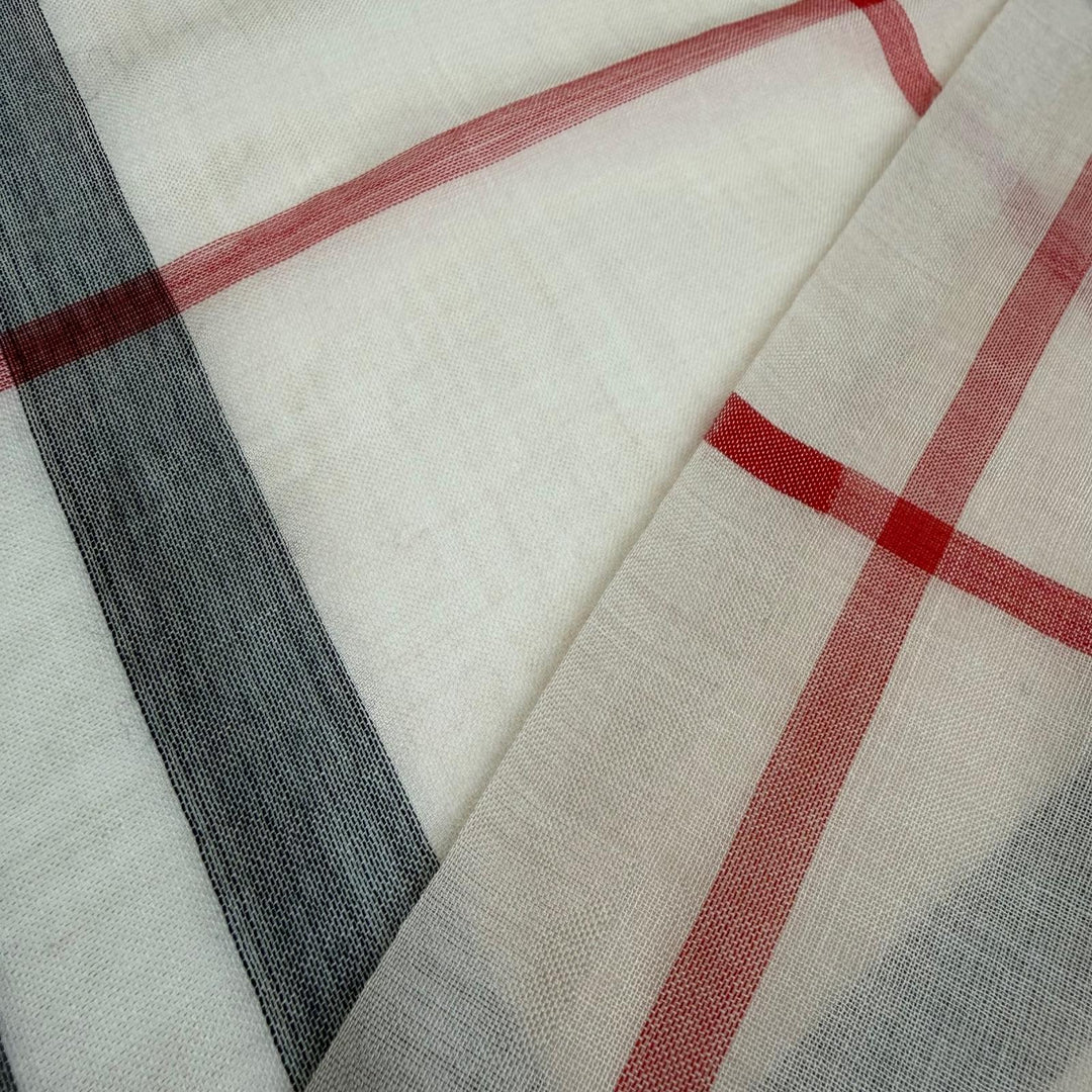 未使用品▼BURBERRY バーバリー 8055858 ウール シルク ワイド ノバチェック ストール スカーフ ベージュ 伊製 正規品 レディース 箱付