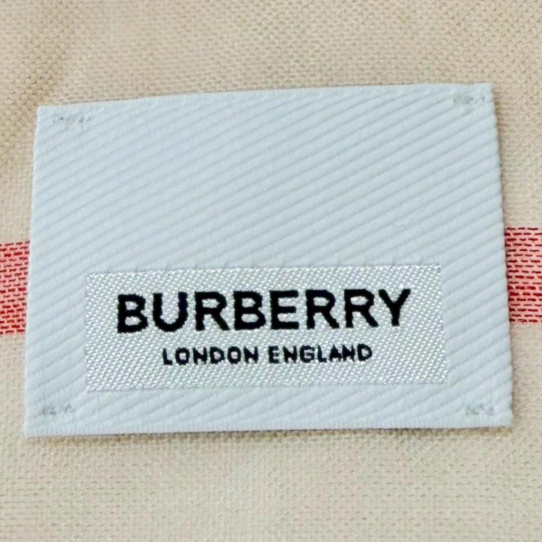 未使用品▼BURBERRY バーバリー 8055858 ウール シルク ワイド ノバチェック ストール スカーフ ベージュ 伊製 正規品 レディース 箱付