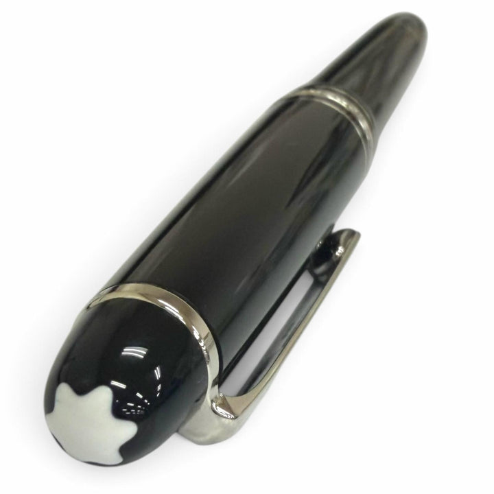極美品□MONTBLANC モンブラン マイスターシュテュック Pix 145 クラシック プラチナライン ペン先14K Mニブ 万年筆 ブラック ドイツ製