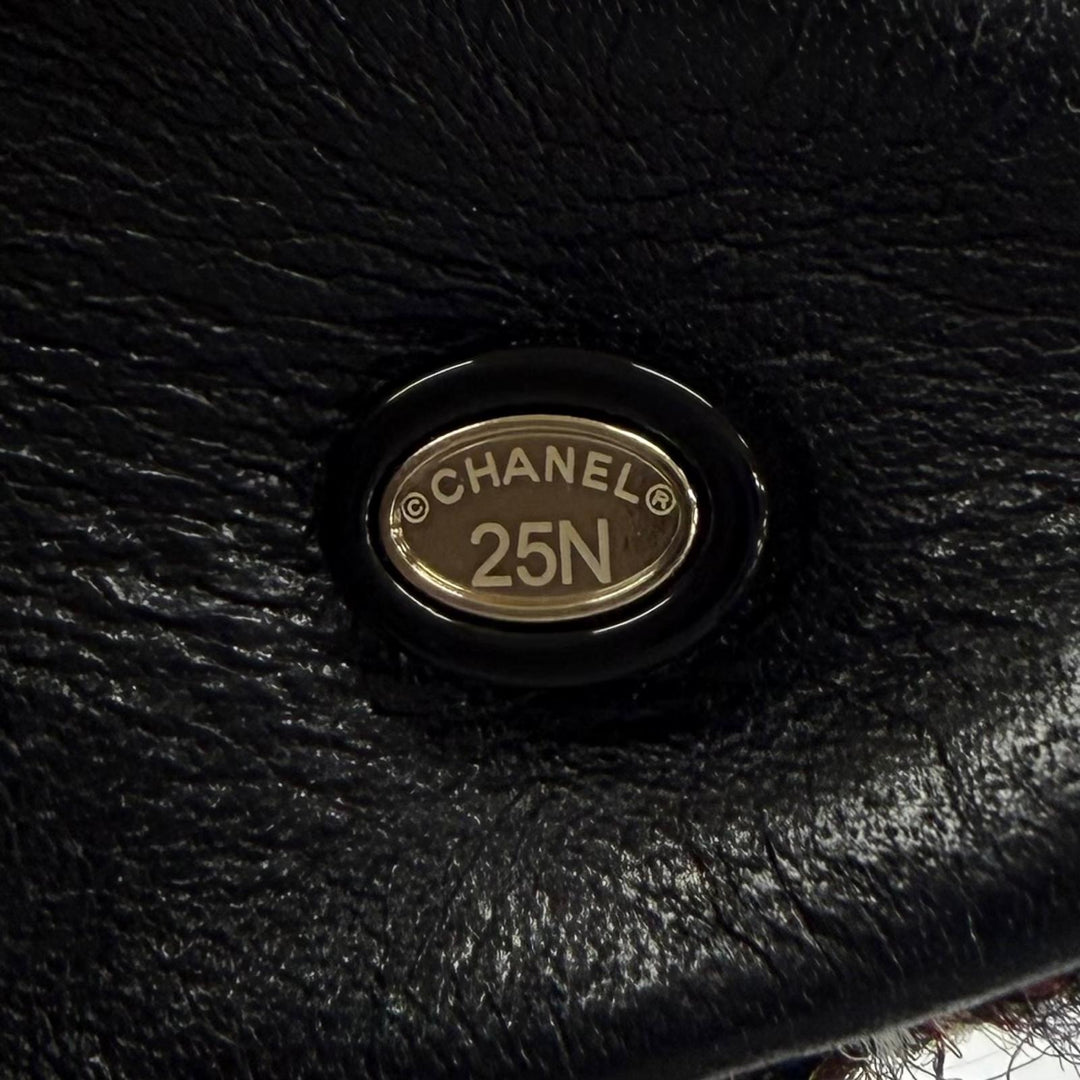 良品☆CHANEL シャネル 25N 71734A パイロット シェイプ サングラス レザー使い 現行品 ツーブリッジ ツイード ブラウン 定価198000円