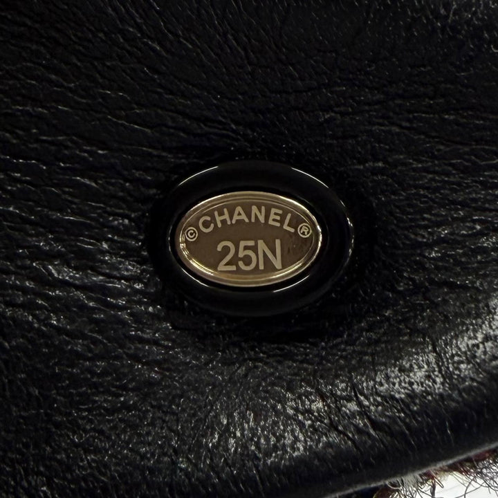 良品☆CHANEL シャネル 25N 71734A パイロット シェイプ サングラス レザー使い 現行品 ツーブリッジ ツイード ブラウン 定価198000円