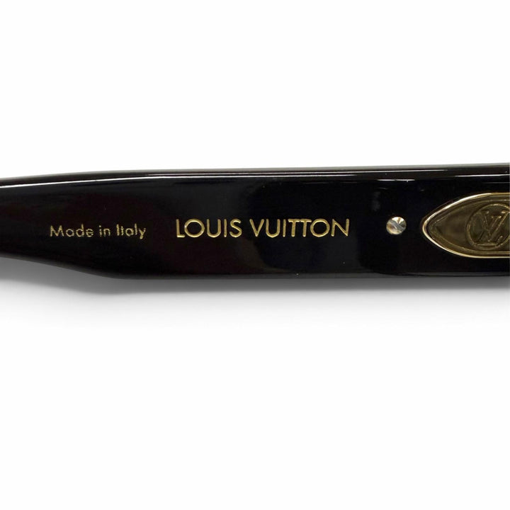 美品★LOUIS VUITTON ルイヴィトン Z1526E サングラス・マイ モノグラム・ラウンド ブラック ゴールド 52□19 143 イタリア製 レディース