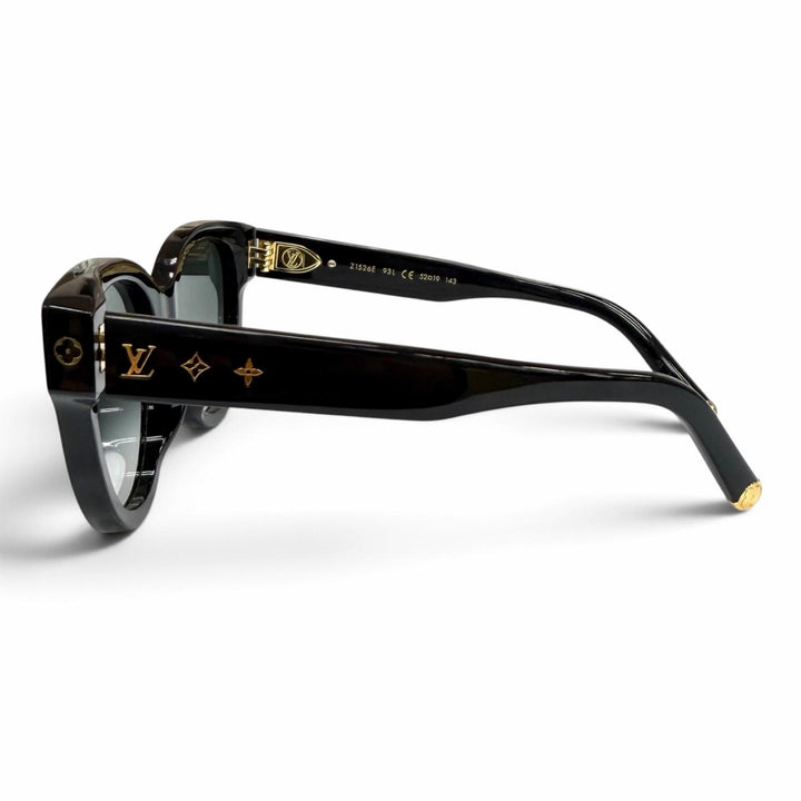 美品★LOUIS VUITTON ルイヴィトン Z1526E サングラス・マイ モノグラム・ラウンド ブラック ゴールド 52□19 143 イタリア製 レディース