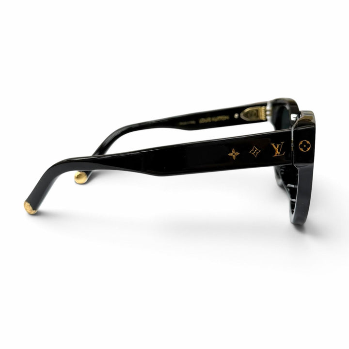 美品★LOUIS VUITTON ルイヴィトン Z1526E サングラス・マイ モノグラム・ラウンド ブラック ゴールド 52□19 143 イタリア製 レディース