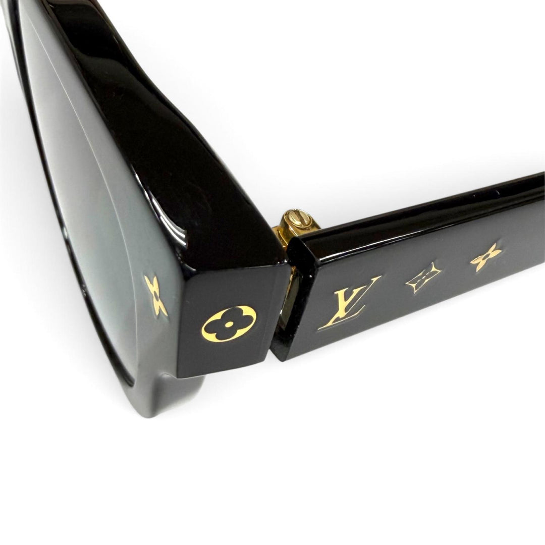 美品★LOUIS VUITTON ルイヴィトン Z1526E サングラス・マイ モノグラム・ラウンド ブラック ゴールド 52□19 143 イタリア製 レディース