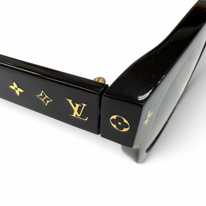 美品★LOUIS VUITTON ルイヴィトン Z1526E サングラス・マイ モノグラム・ラウンド ブラック ゴールド 52□19 143 イタリア製 レディース