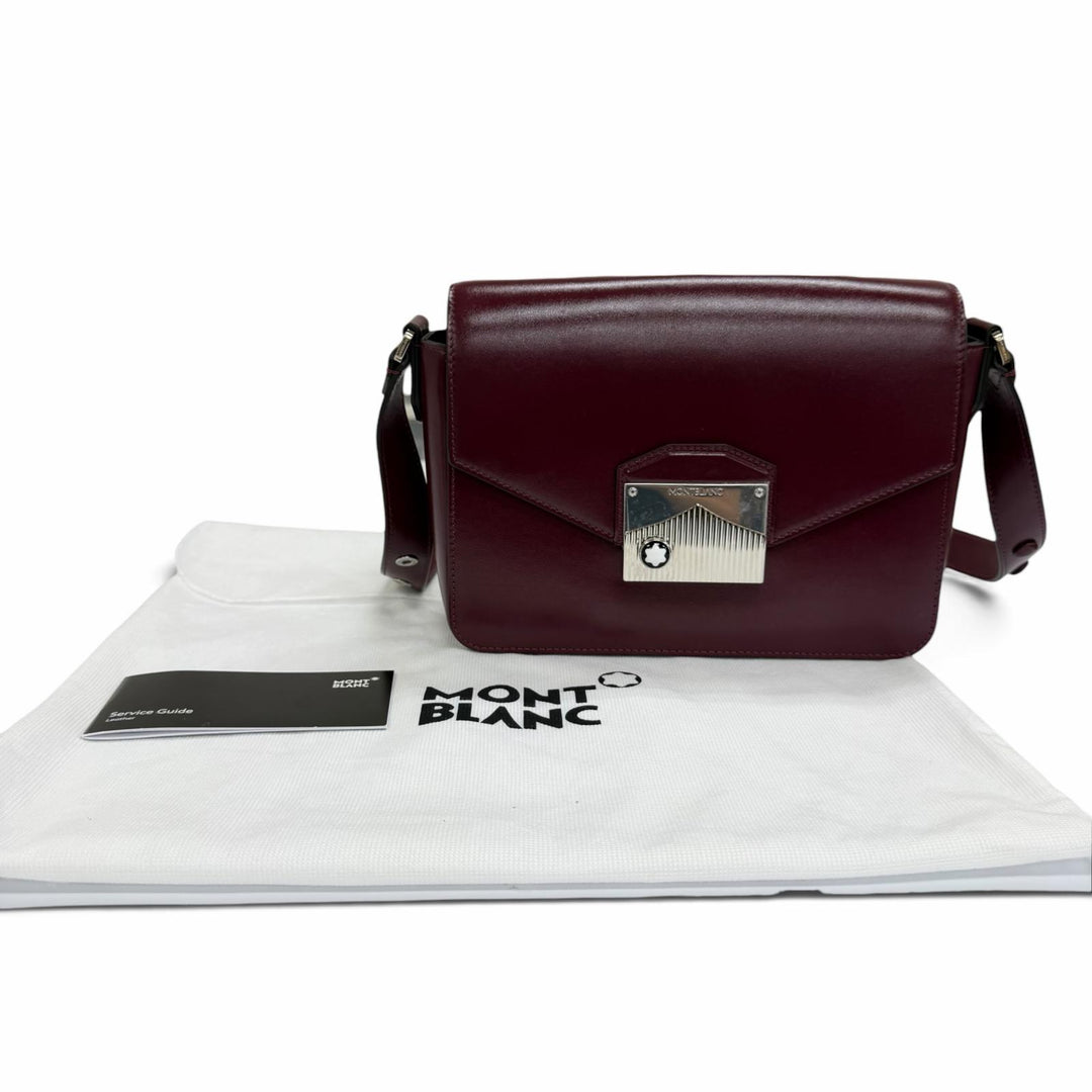 未使用品☆MONTBLANC モンブラン マイスターシュテュック レザー 2WAY メッセンジャーバッグ ショルダーバッグ ボルドー 保存袋付き