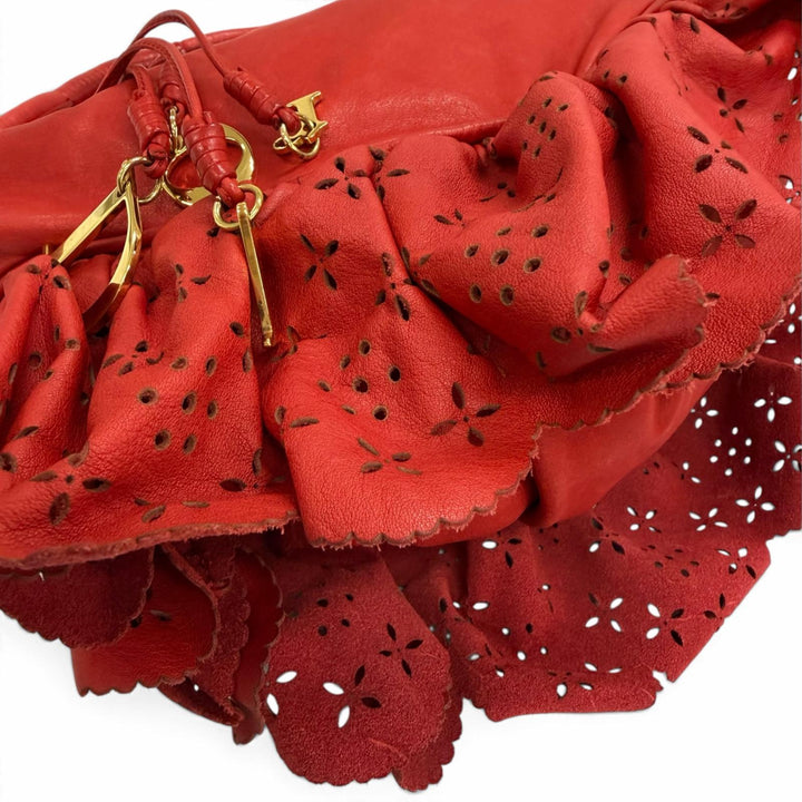 極美品☆Christian Dior クリスチャンディオール ヴィンテージ ラムスキン 希少 ガリアーノ期 ロゴチャーム ワンショルダー ハンドバッグ