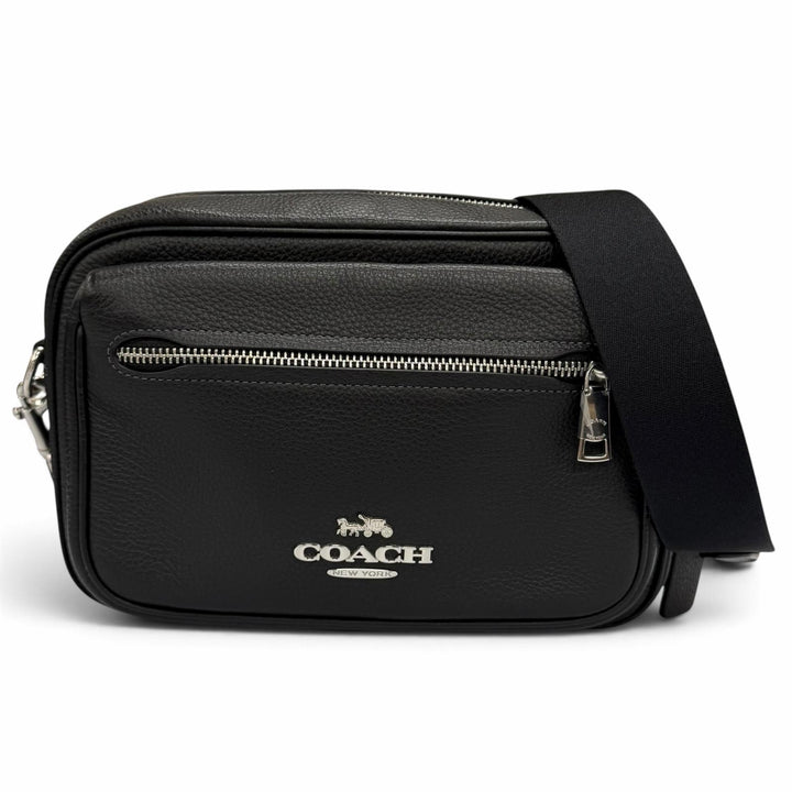 未使用品★COACH コーチ CJ509 エリアス リファインド ペブル レザー クロスボディバッグ カメラバッグ ブラック レディース 箱付き