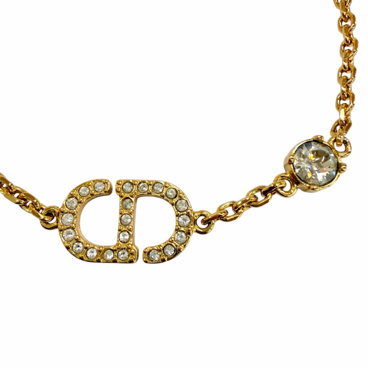 未使用品☆DIOR ディオール Petit CD ブレスレット メタル クリスタルビジュー付 アクセサリー ゴールド レディース 箱・保存袋付き