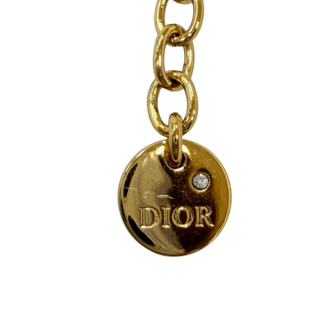 未使用品☆DIOR ディオール Petit CD ブレスレット メタル クリスタルビジュー付 アクセサリー ゴールド レディース 箱・保存袋付き