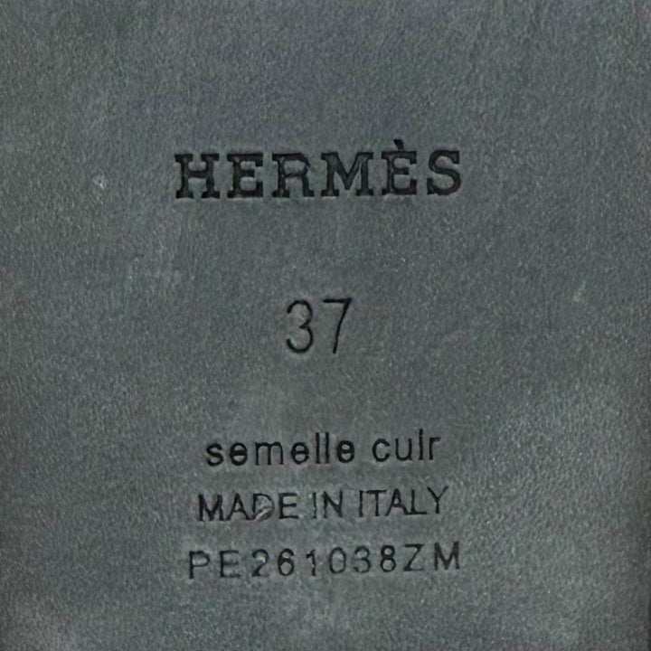 未使用品★HERMES エルメス サンダル ミス レザー シルバー金具 ケリーバックル ブラック 37 イタリア製 レディース 箱・保存袋付き