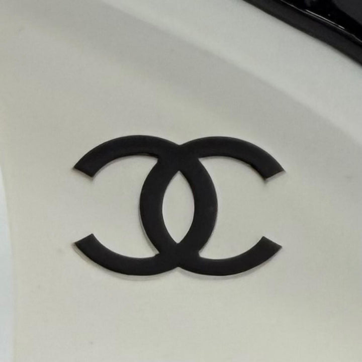 未使用品★CHANEL シャネル G37869 ココマーク アンクルストラップ パテントレザー パンプス ブラック ホワイト 36.5 イタリア製 箱付き