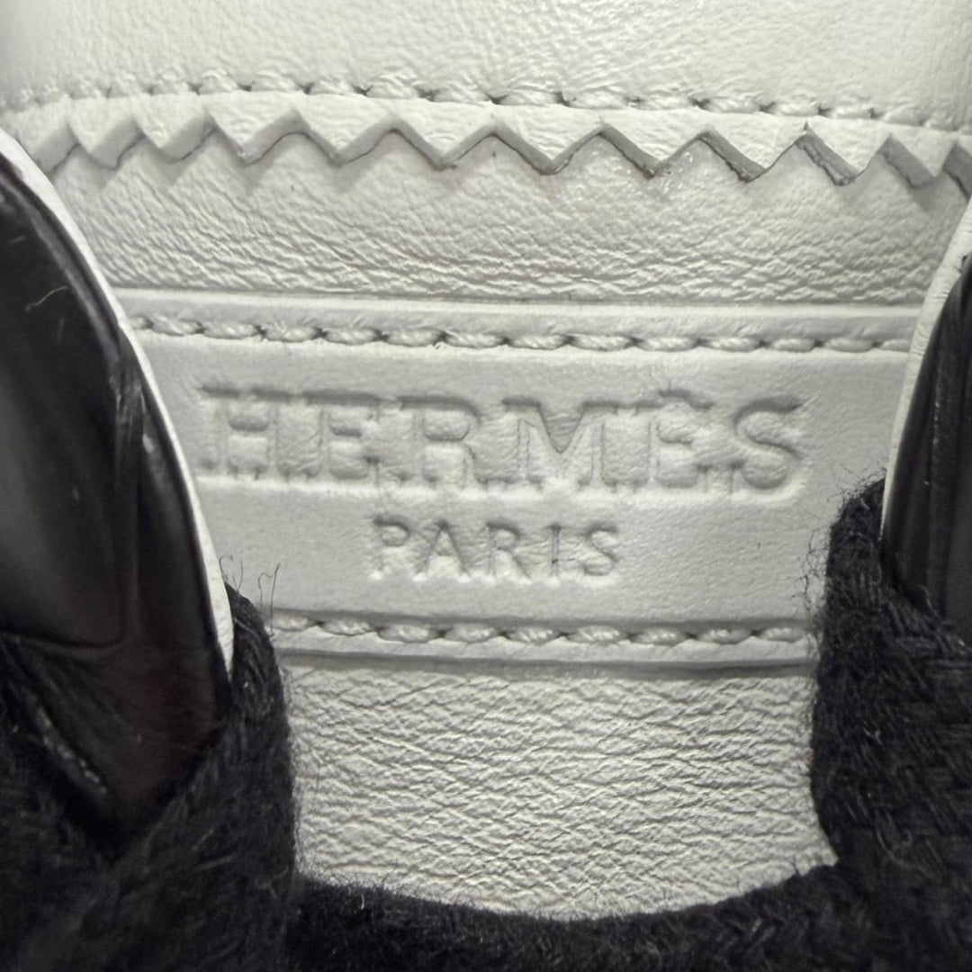 未使用品▼HERMES エルメス BOUNCING バウジング レザー クロコダイル スニーカー ブラック ホワイト IT 42 イタリア製 メンズ 箱付き