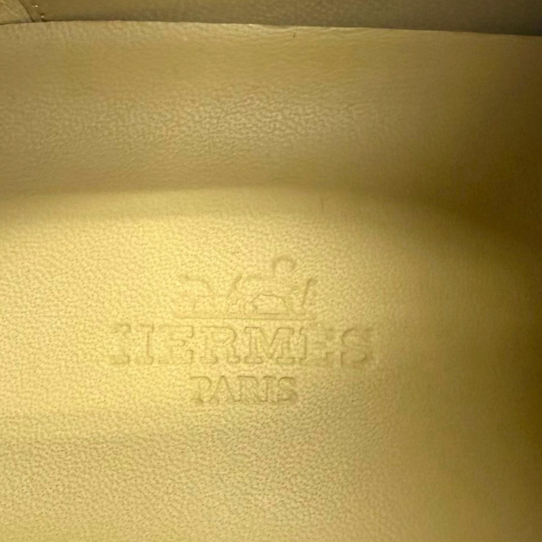 未使用品□HERMES エルメス Chris クリス レザー Hロゴ レースアップ ローカットスニーカー ブラウン 41 イタリア製 メンズ 保存袋付き
