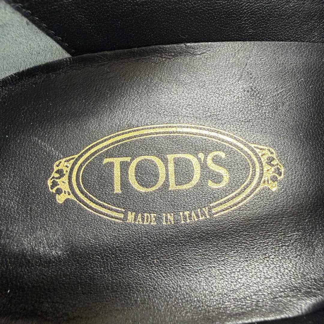 極美品☆TOD’S トッズ チェーンTロゴ レザーシューズ ローファー ブラック 37.5 イタリア製 レディース