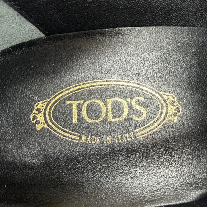 極美品☆TOD’S トッズ チェーンTロゴ レザーシューズ ローファー ブラック 37.5 イタリア製 レディース