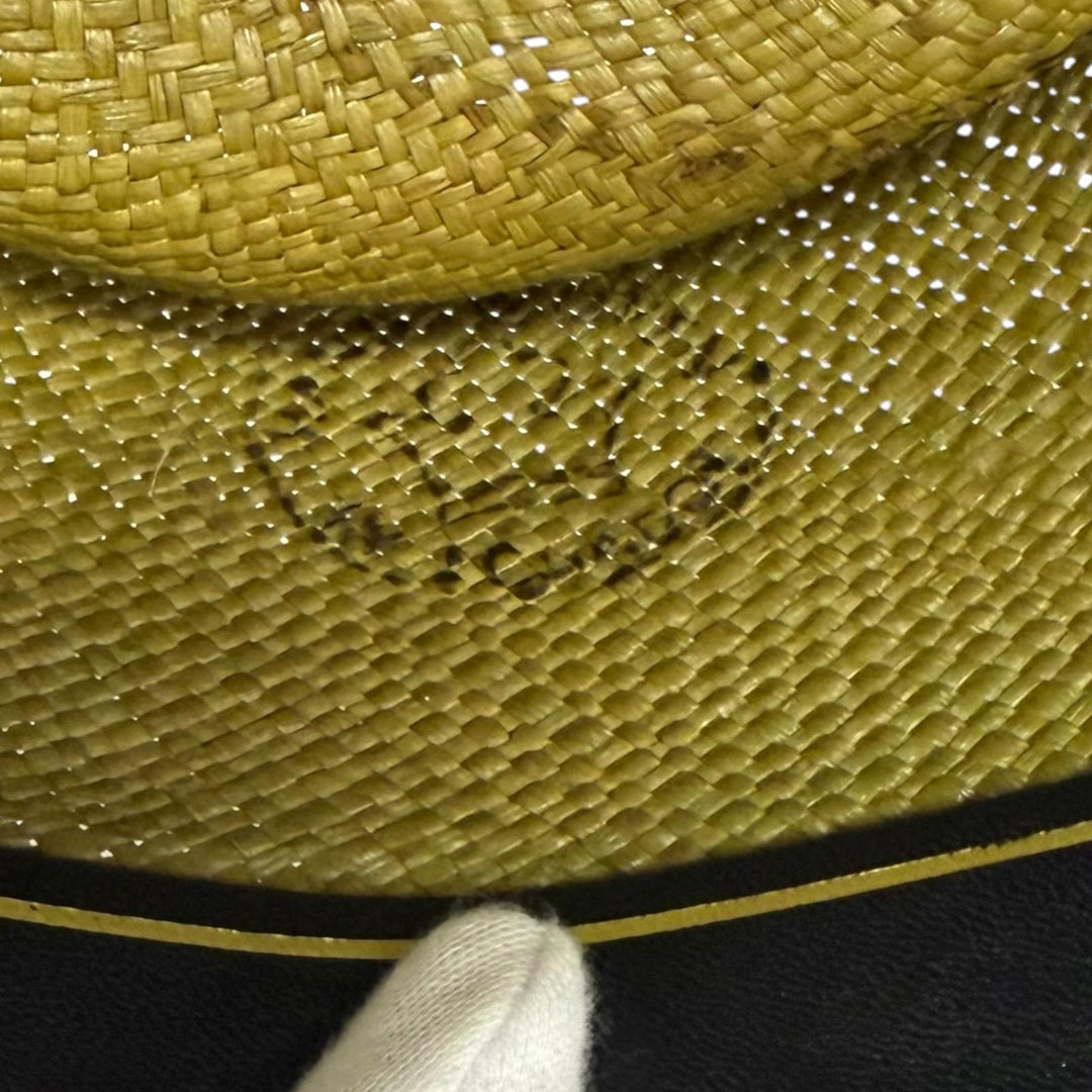 美品□CROWTED HATTERS クローテッドハッターズ パナマハット ストローハット 中折れ帽 帽子 グリーン 61 メンズ オススメ