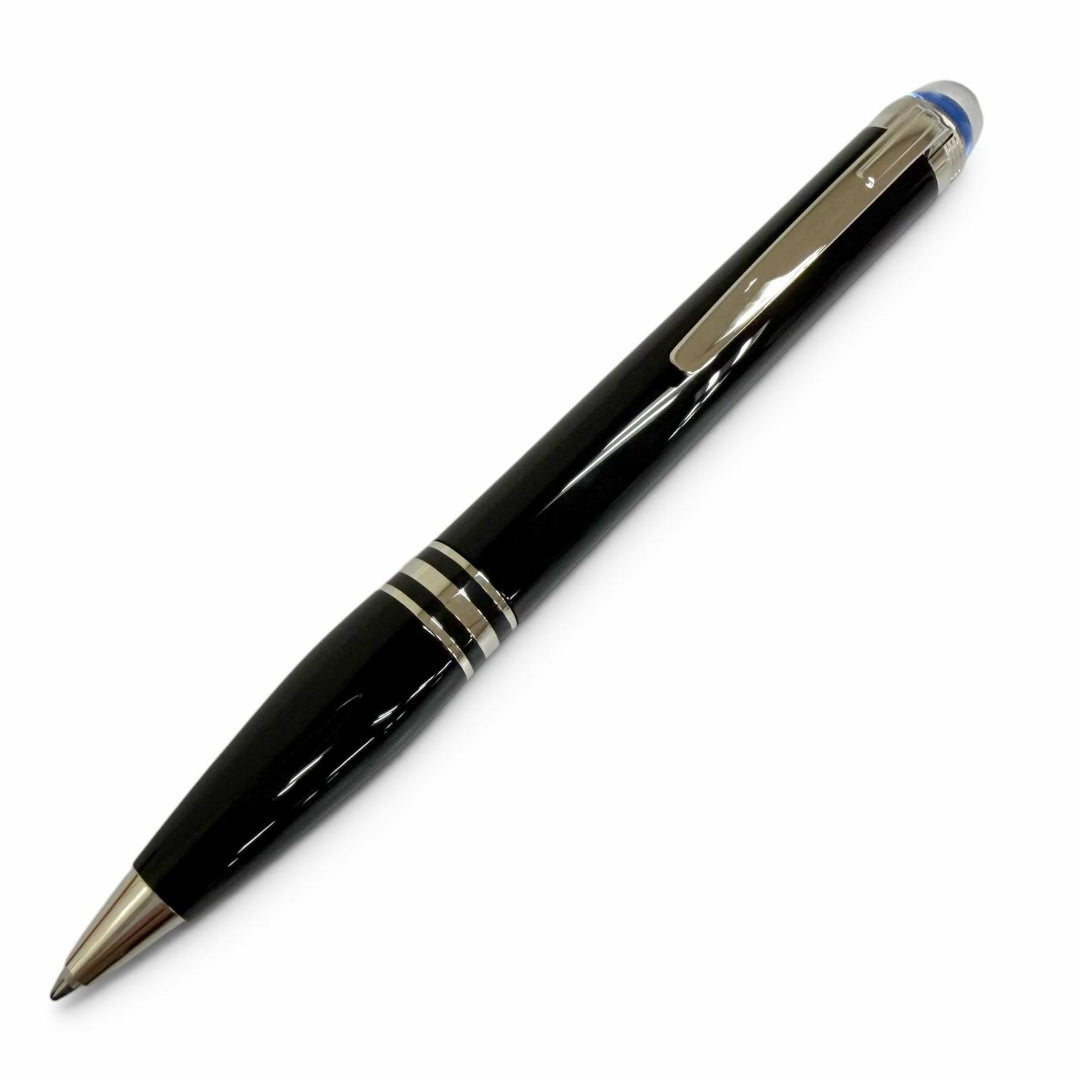 未使用品□MONTBLANC モンブラン スターウォーカー プレシャスレジン ツイスト式 ボールペン ブラック シルバー ドイツ製 メンズ 筆記OK