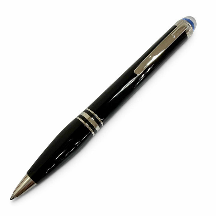 未使用品□MONTBLANC モンブラン スターウォーカー プレシャスレジン ツイスト式 ボールペン ブラック シルバー ドイツ製 メンズ 筆記OK