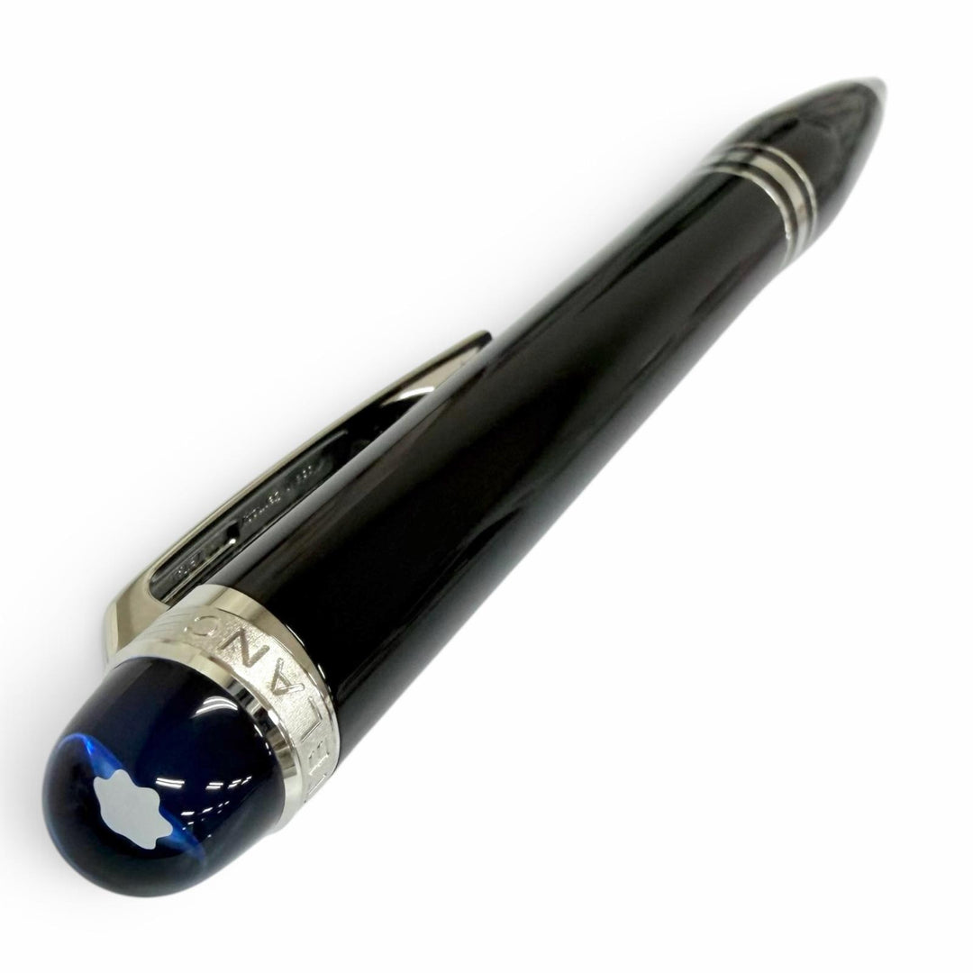 未使用品□MONTBLANC モンブラン スターウォーカー プレシャスレジン ツイスト式 ボールペン ブラック シルバー ドイツ製 メンズ 筆記OK