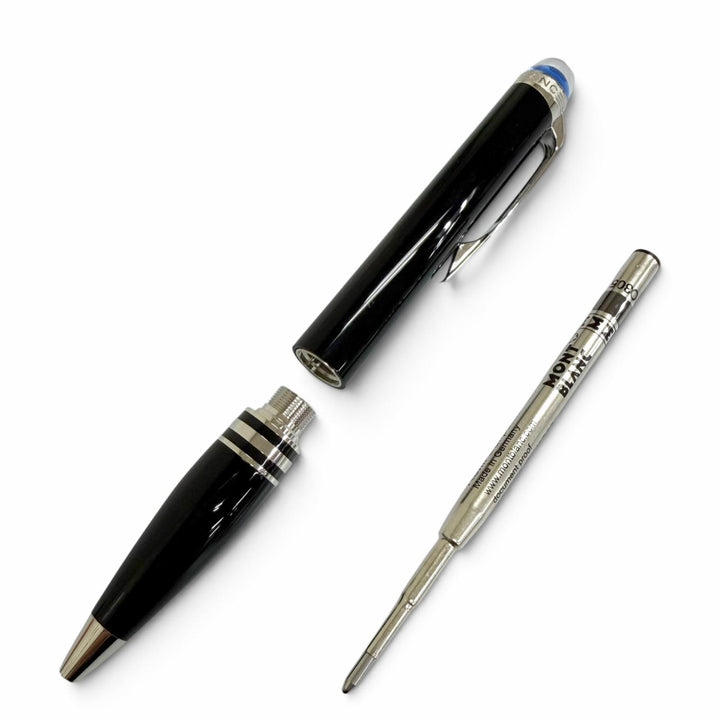未使用品□MONTBLANC モンブラン スターウォーカー プレシャスレジン ツイスト式 ボールペン ブラック シルバー ドイツ製 メンズ 筆記OK