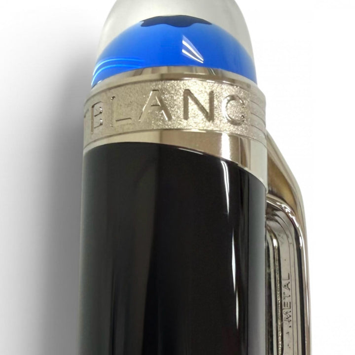 未使用品□MONTBLANC モンブラン スターウォーカー プレシャスレジン ツイスト式 ボールペン ブラック シルバー ドイツ製 メンズ 筆記OK