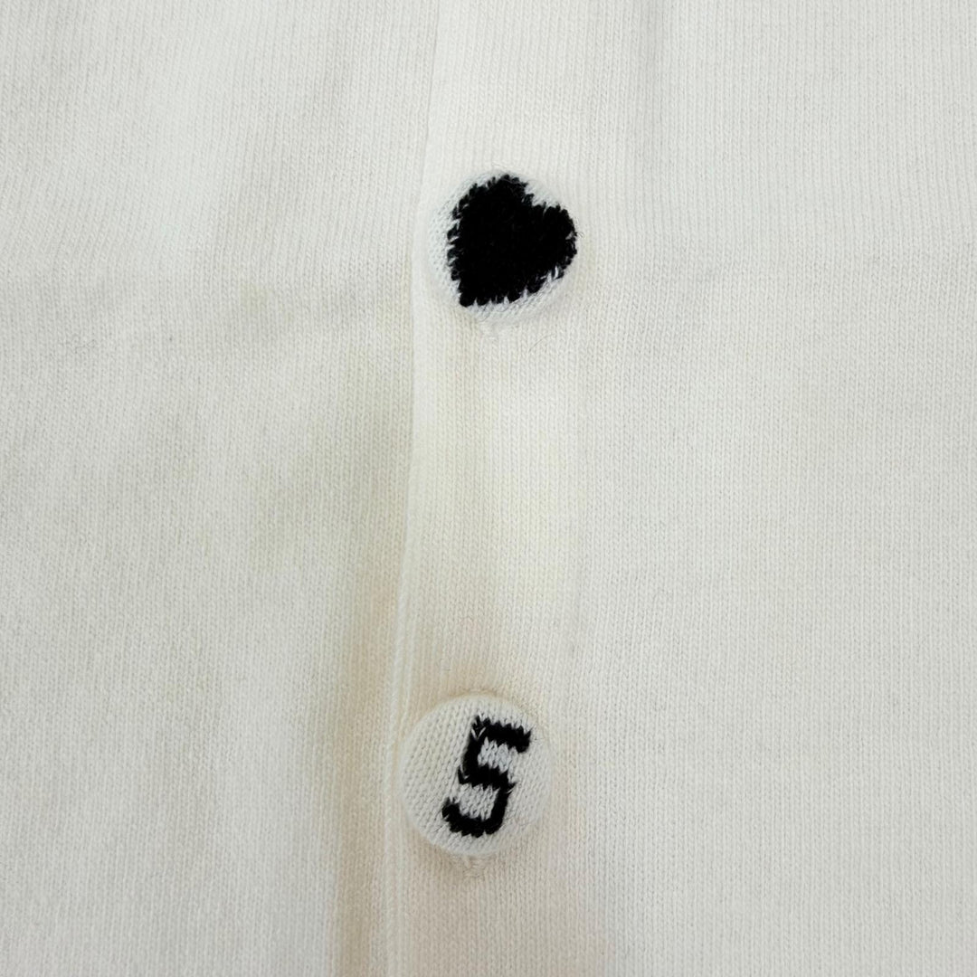 未使用品☆CHANEL シャネル ヴィンテージ 02A P19859 カシミヤ100％ ココマークボタン ノースリーブ ニット アイボリー 38 正規品