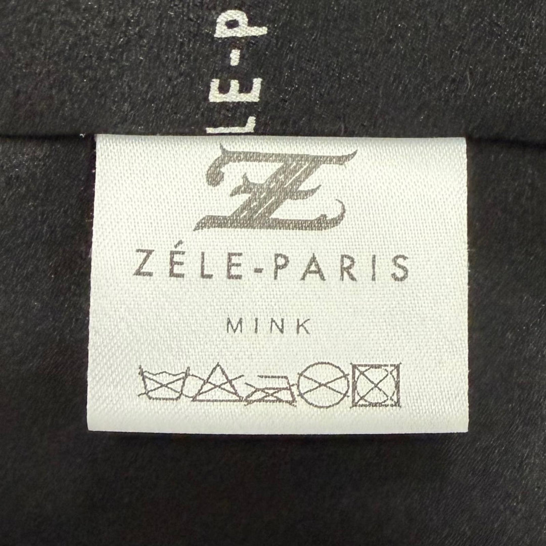 極美品□ZELE PARIS ゼルパリ ブルーアイリスミンク 本毛皮 パーカー ジャケット ブラウン系 メンズSサイズ相当 メンズ 定価8380000円