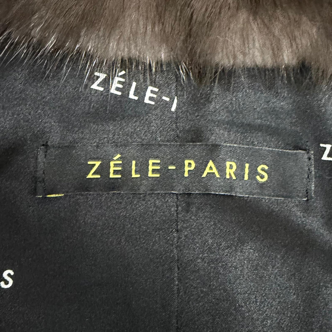 極美品□ZELE PARIS ゼルパリ ブルーアイリスミンク 本毛皮 パーカー ジャケット ブラウン系 メンズSサイズ相当 メンズ 定価8380000円